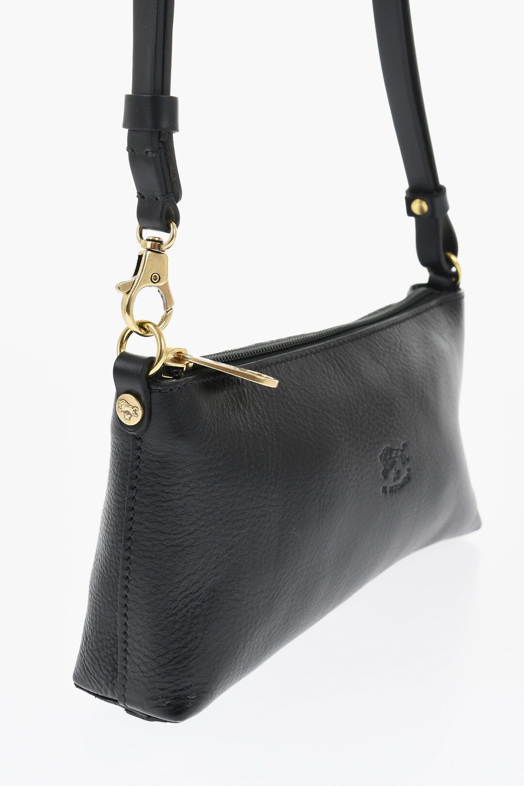 솔리드 컬러 텍스쳐드 가죽 숄더 가방 Solid Color Textured Leather Shoulder Bag 653434
