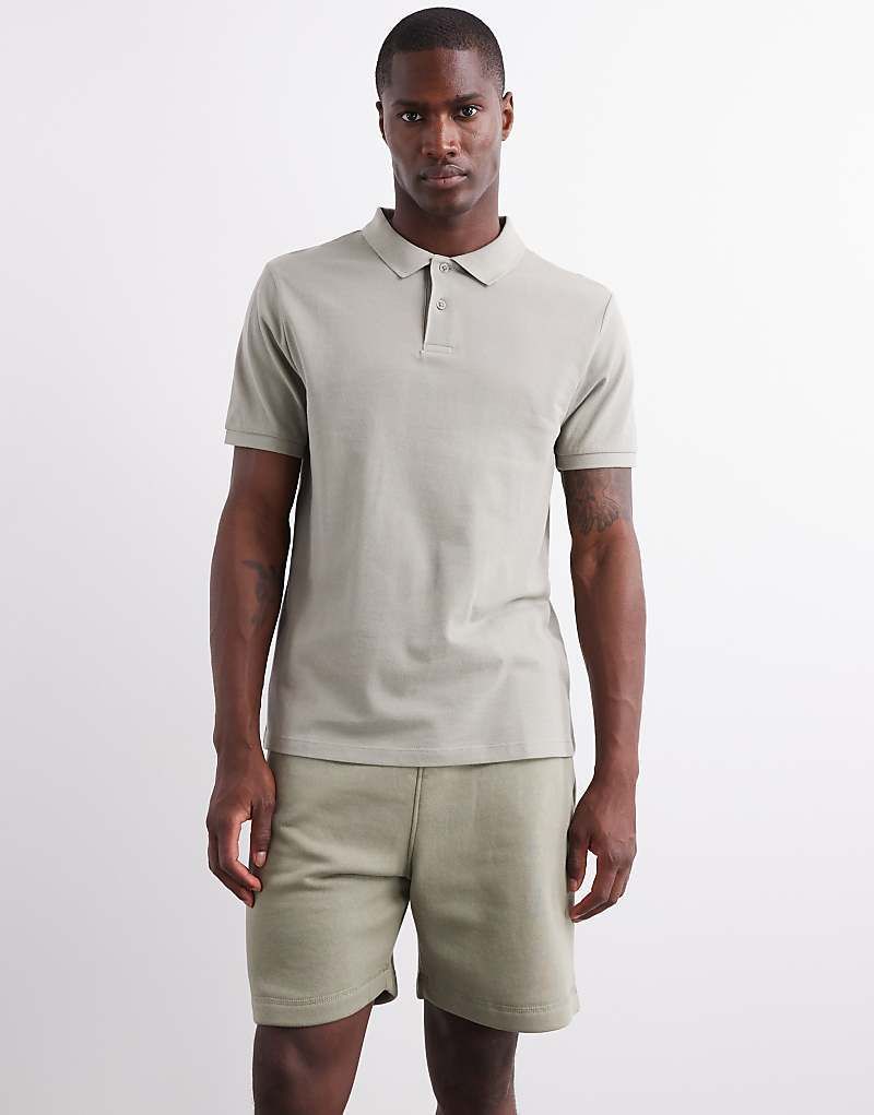 카키 Pikee-Polohemd in Khaki 207945015Waldnebel
