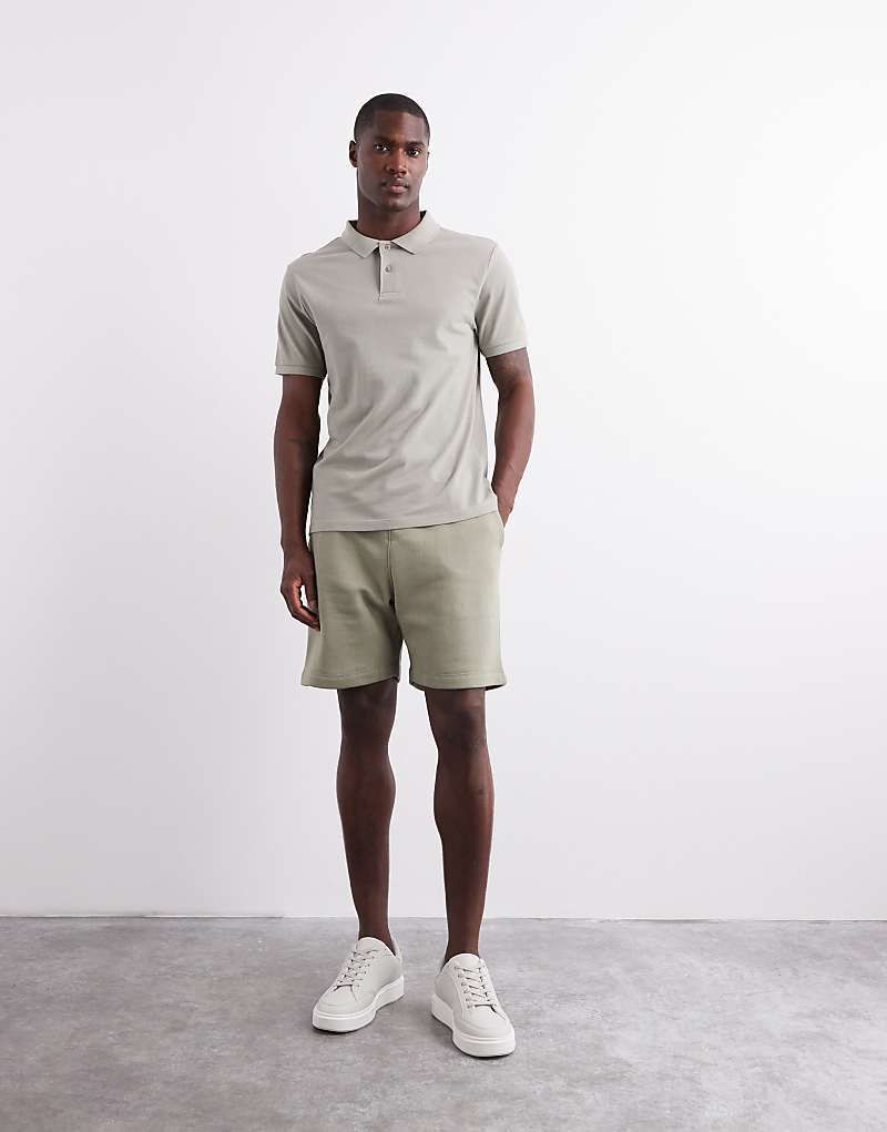 카키 Pikee-Polohemd in Khaki 207945015Waldnebel