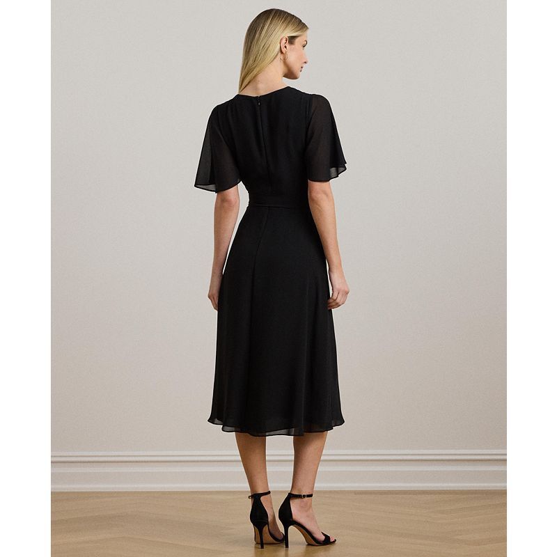 여성 벨트 드레스 Women's Belted Georgette Dress 20397027 Black