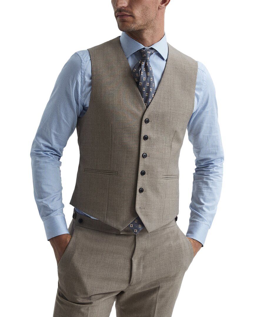 울 텍스쳐드 조끼 코트 Reiss Rope Wool Textured Waistcoat 266070304