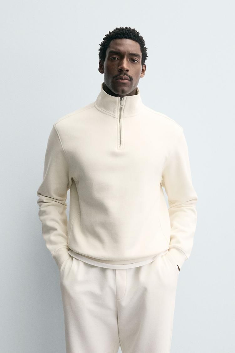 자라(Zara) | 자라 베이직 쿼터 집업 스웨트셔츠 반집업 스웻셔츠