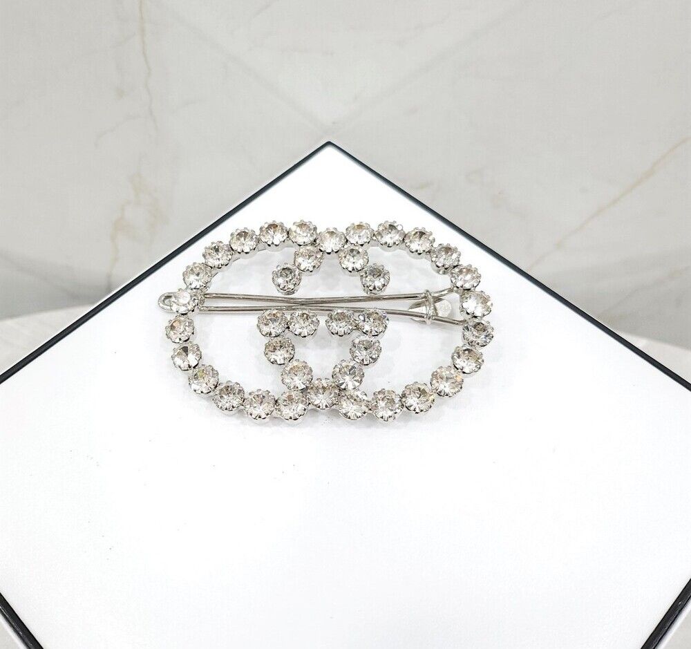 Gucci Crystal GG hair clip Gucci Crystalized GG Hair Clip - Metallic Hair Accessories  main image 4