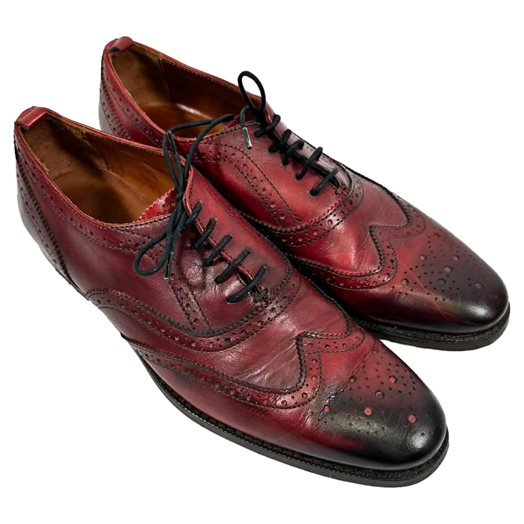 Burberry Lace Up Brogues in Burgundy Leather Burberry Burgundy Leather  main image 3