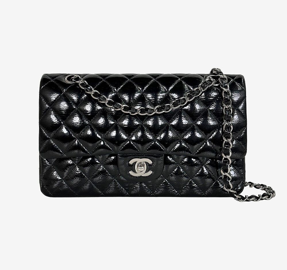 CHANEL Classic Patent Flap Bag Medium Black 11th Series FB2CJ5CT 158372818 [P]