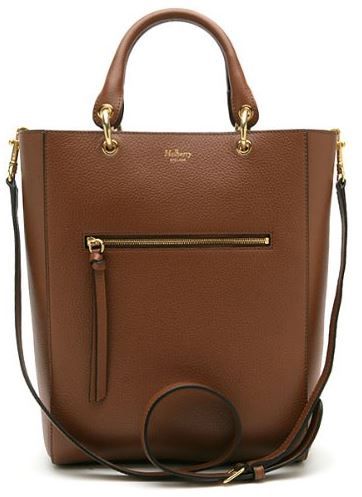 멀버리-스몰 메이플 클래식 그레인 레더 토트 숄더백 브라운 Small Maple Tote Shoulder Bag Oak Brown  Hh5633 | Trenbe