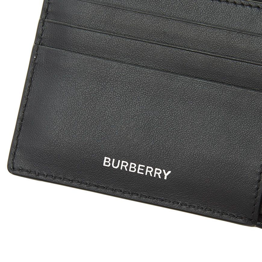 Burberry 8062684 GRAINY LEATHER TB MONEY CLIP Wallet Black