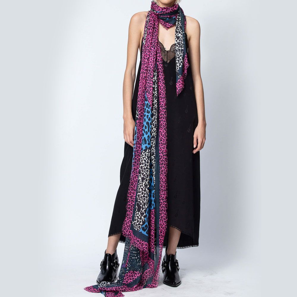 쟈딕앤볼테르 맥시 패치워크 스카프 SJAF0810F 멀티 Zadig&Voltaire MAXY PATCHWORK COEURS SCARF