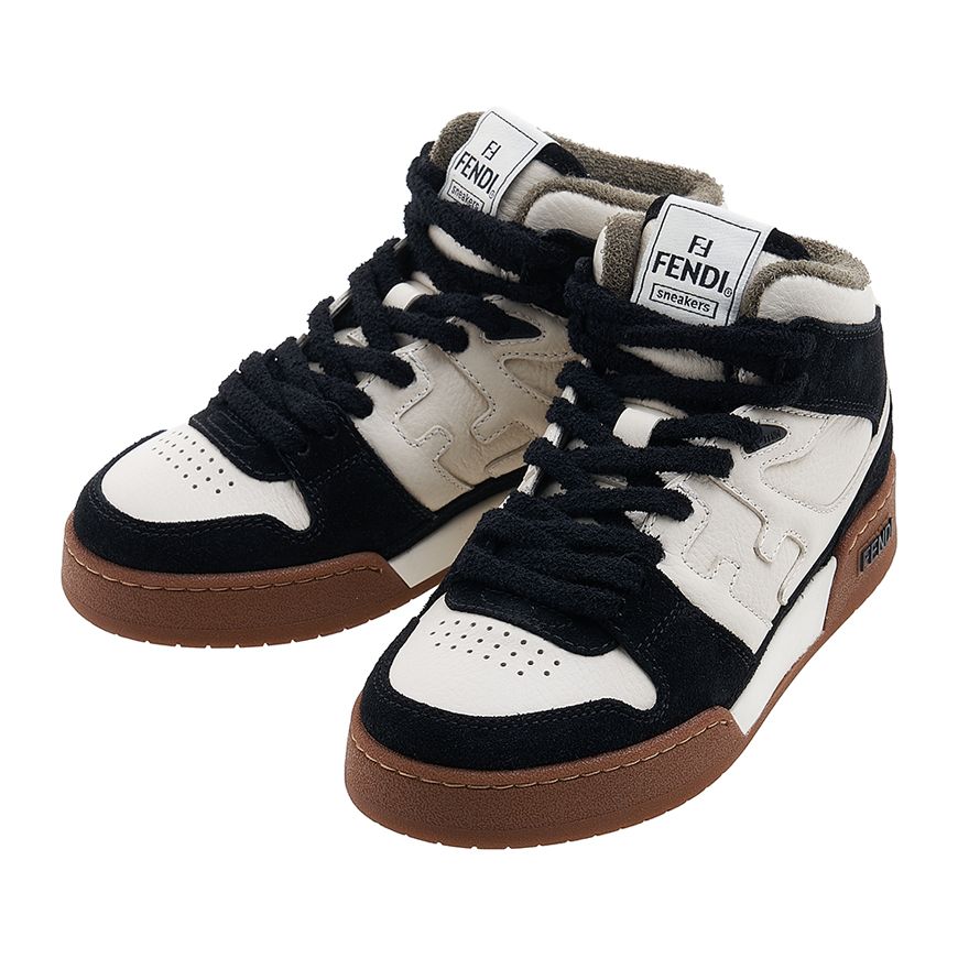 Fendi 8E8358 AHH2 LEATHER HIGH TOPS Sneakers White