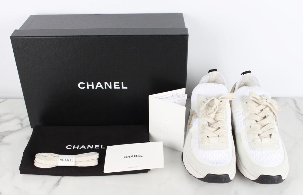 CHANEL Knit Crew Sneakers with CC Logo Size 39 SKU | eBay CHANEL Knit Crew Sneakers with CC Logo Size 39 SKU | eBay