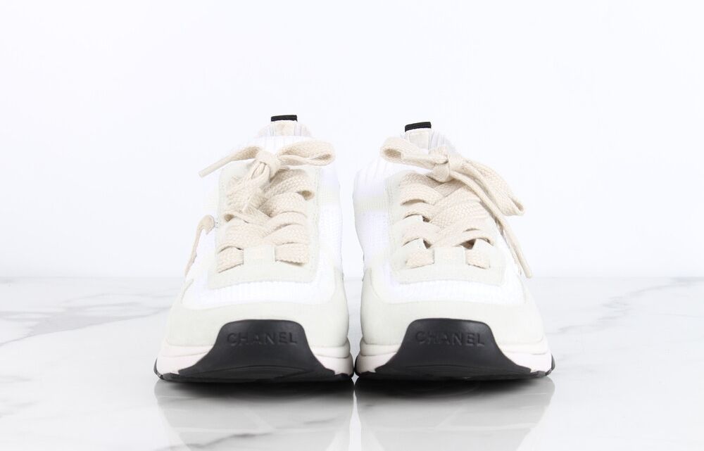 CHANEL Knit Crew Sneakers with CC Logo Size 39 SKU | eBay CHANEL Knit Crew Sneakers with CC Logo Size 39 SKU | eBay