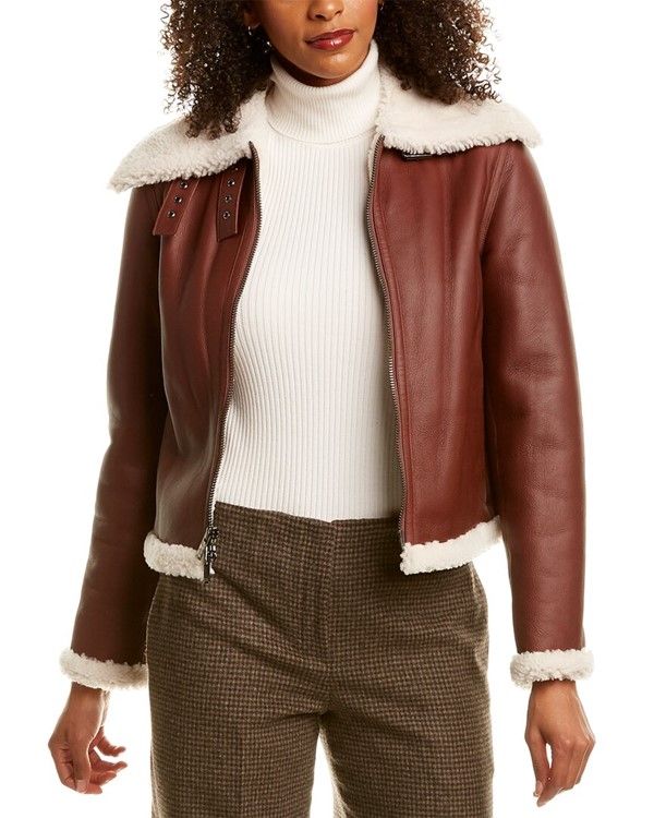 theory shearling moto jacket