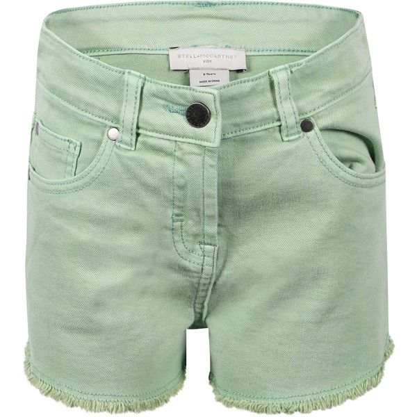 green jean shorts