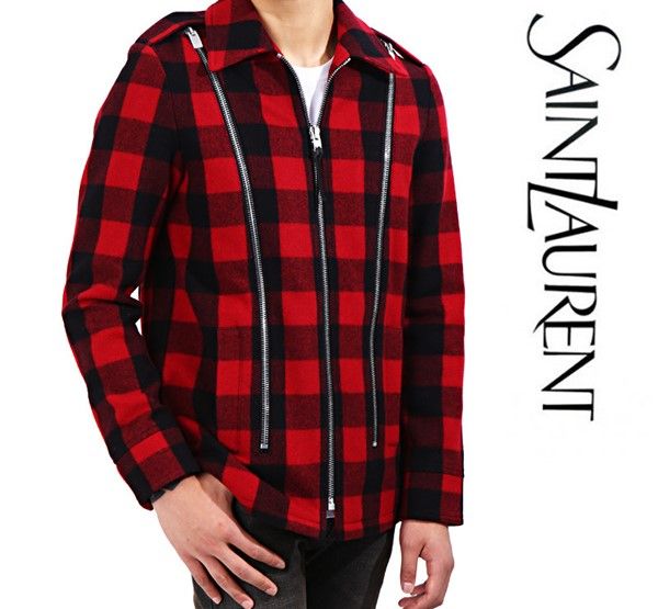 Giacca Saint Laurent tartan check zip 325139 6452 2735631619 17105362