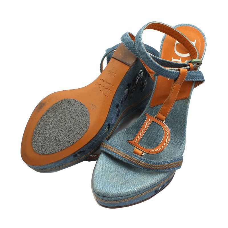 Dior Denim Platform Sandals 36.5 44247099 | eBay