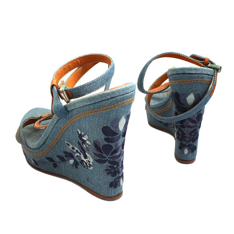 Dior Denim Platform Sandals 36.5 44247099 | eBay