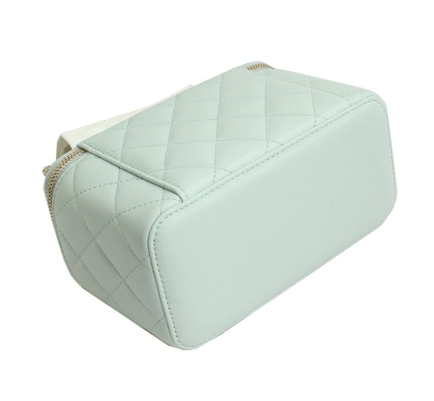 CHANEL Vanity Cosmetic Sky Blue Top Handle Crossbody Bag 31