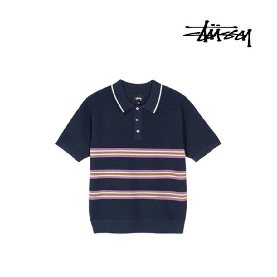 스투시(stussy) | 스투시 피그먼트 다이드 아치드 티셔츠 네이비