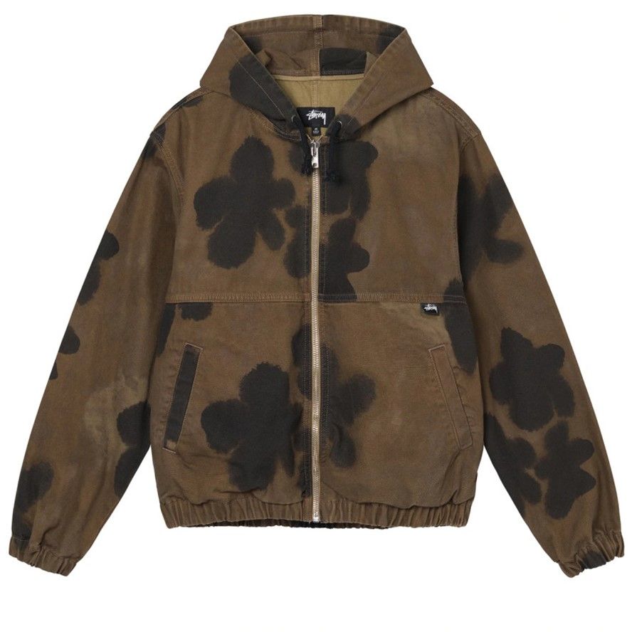 스투시-플로랄 다이 워크자켓 브라운 STUSSY FLORAL DYE WORK JACKET