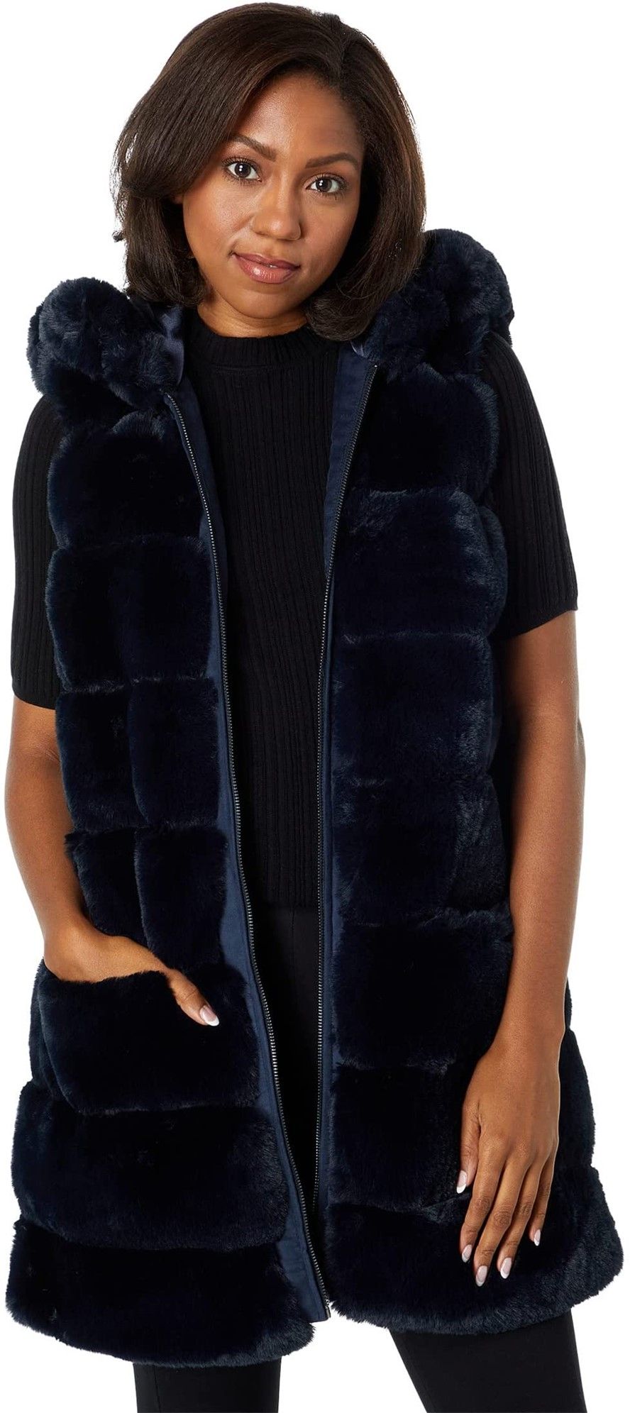 via spiga faux fur vest