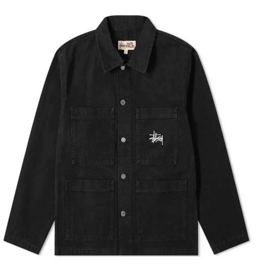 스투시-STUSSY 캔버스 쇼어 자켓 블랙 CANVAS CHORE JACKET 데님