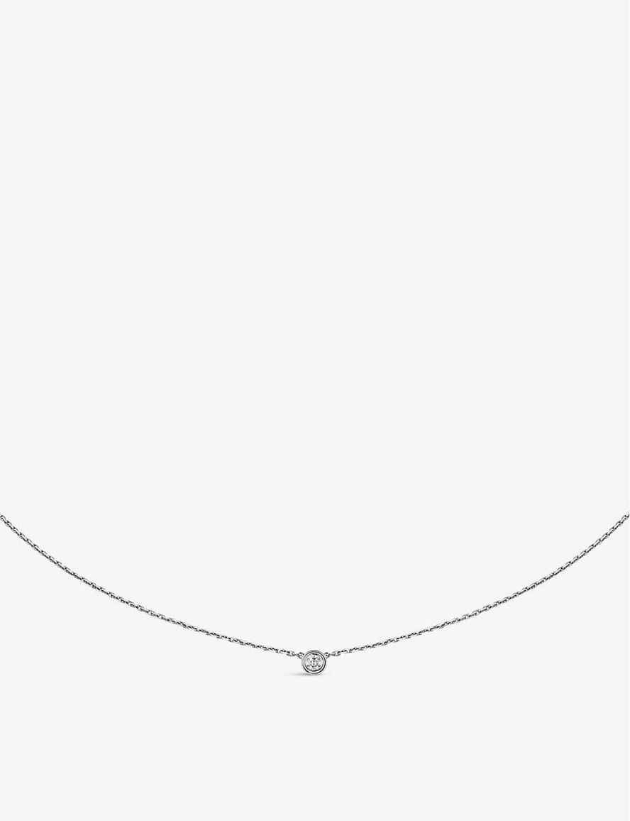 까르띠에-다이아몬드 목걸이 Cartier D'Amour Extra-Small 18Ct White-Gold And 0.04Ct  Diamond Necklace 852-10134-Crb7224515 | Trenbe