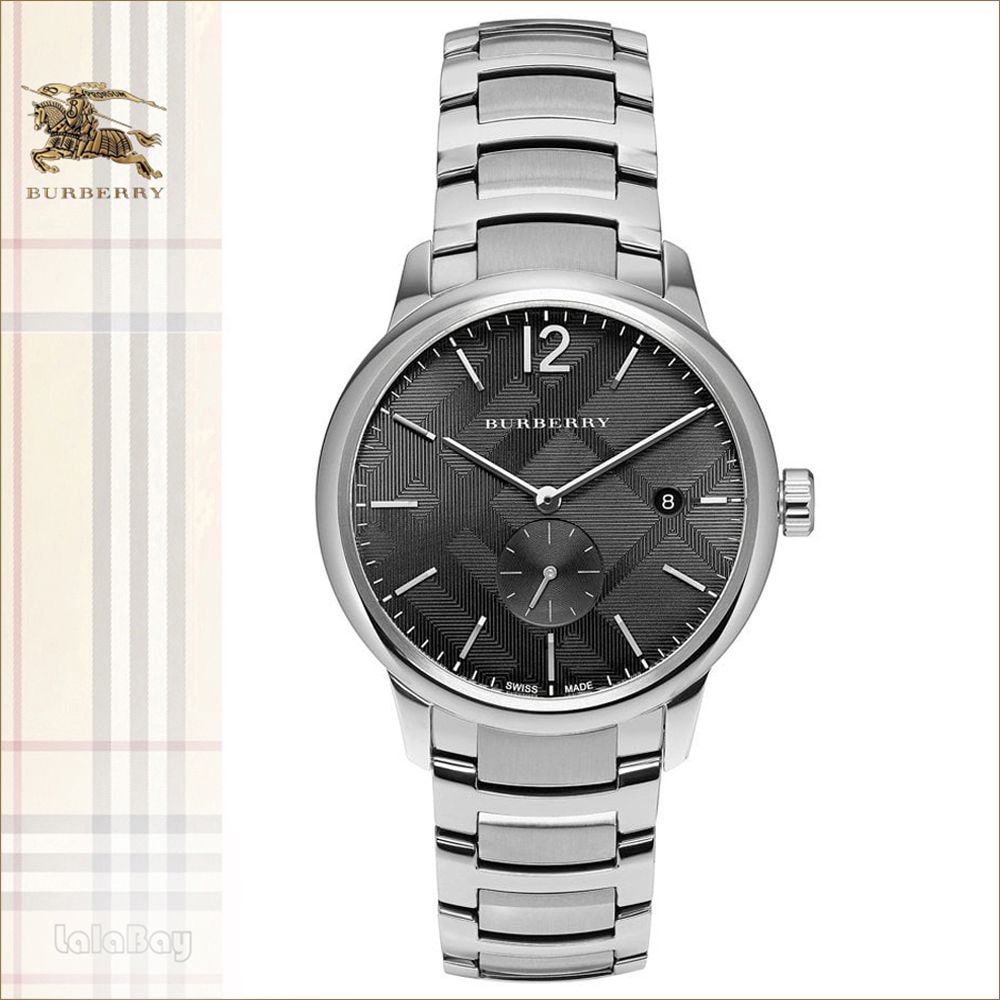 버버리 남성 시계 BU10005 클래식 라운드 블랙 40mm 실버 메탈밴드