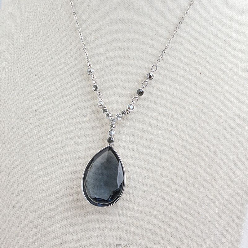 [PRIMAUTE] 韓国☆CRYSTAL drop NECKLACE Crystal Raindrop Necklace | en route jewelry