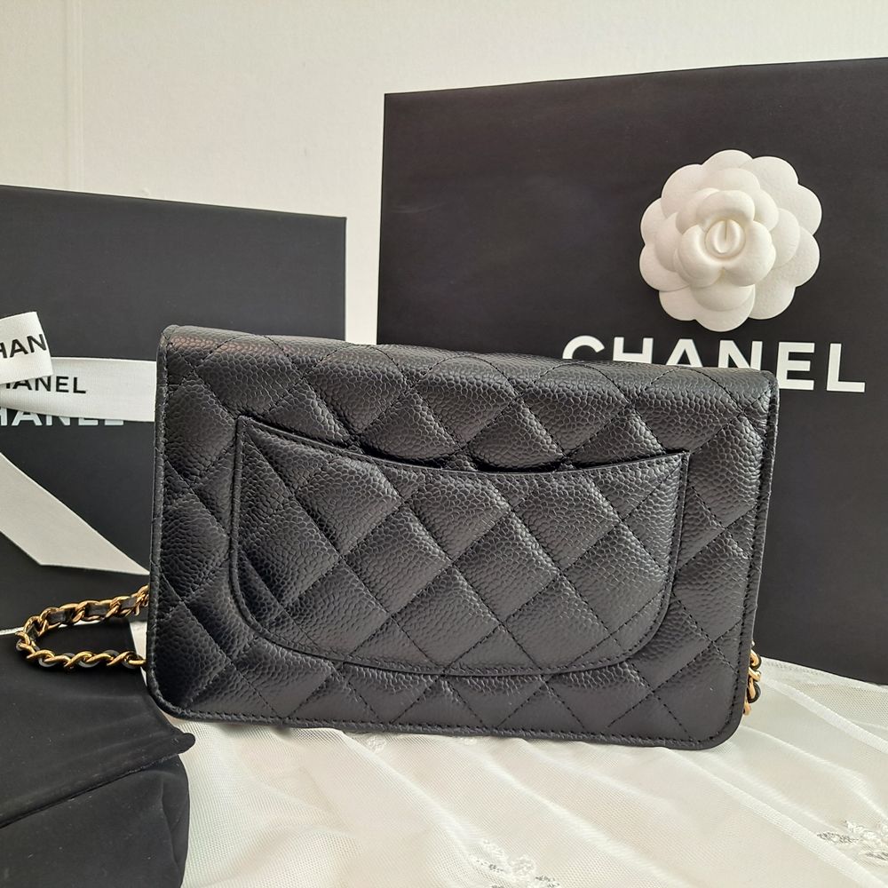 CHANEL 샤넬 클래식 WOC 체인지갑 캐비어 블랙 AP0250