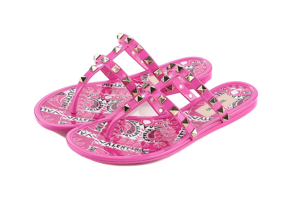 VALENTINO [발렌티노] 23SS 2W2S0T84 PUW K6P 여성 락스터드 플립플랍 - 핑크 271433