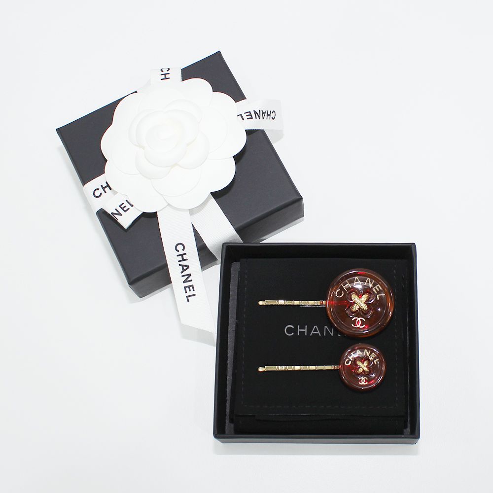 샤넬 단추 Hair pins 헤어핀 레드 AB9034 B08626 NJ192