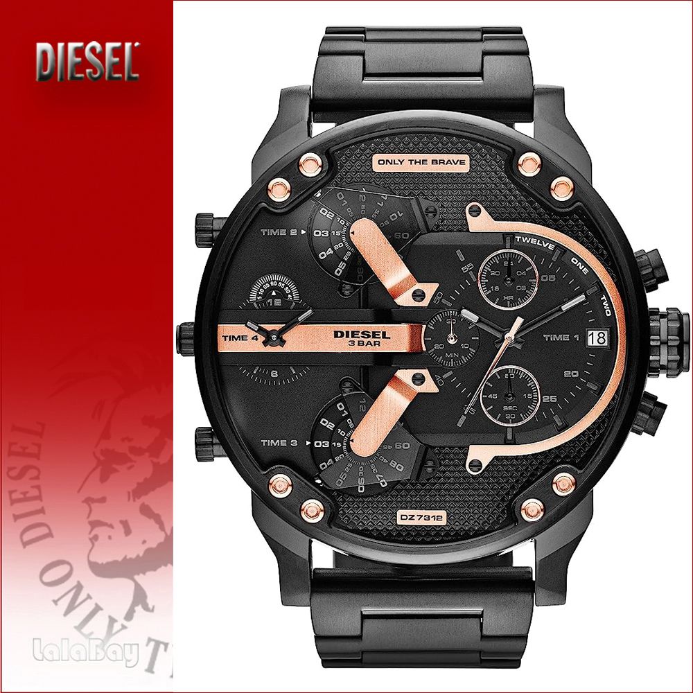 디젤 남성 시계 DZ7312 MR DADDY 2.0 블랙 57MM 메탈밴드