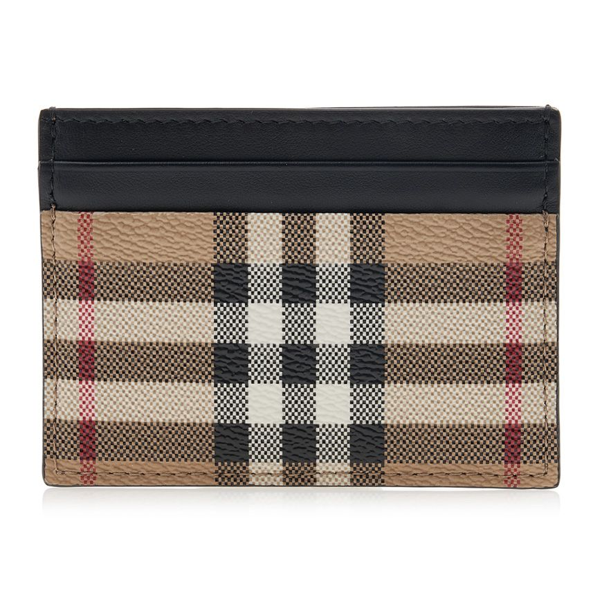 Burberry 8062684 GRAINY LEATHER TB MONEY CLIP Wallet Black