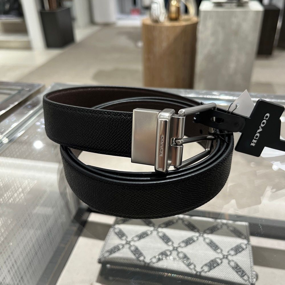 COACH 38 Mm Cts Reversible Resin Inlay C Buckle Signature Belt