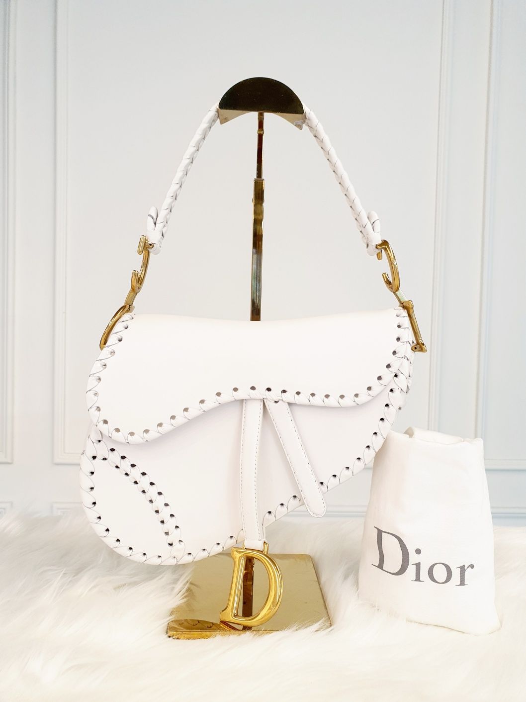 DIOR | Saddle Belt Leather Bag | White – 29 North Boutique