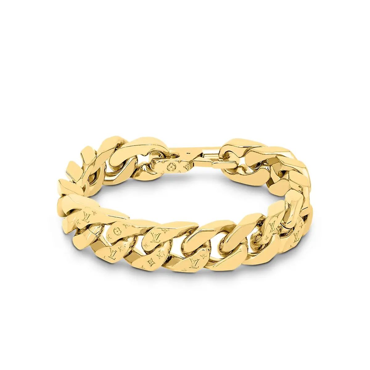 Louis Vuitton MONOGRAM Monogram Chain Silver Logo Bracelets (M00856, M00855)