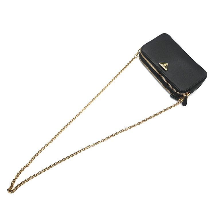 Prada Saffiano Double Zip Chain Crossbody Bag 1BP024 Prada Saffiano Double Zip Chain Crossbody Bag 1BP024
