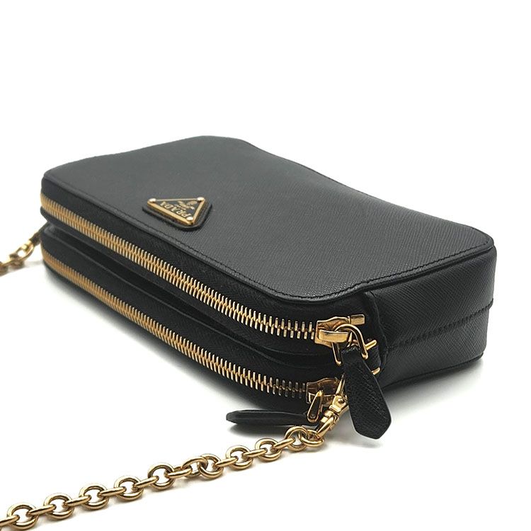 Prada Saffiano Double Zip Chain Crossbody Bag 1BP024 Prada Saffiano Double Zip Chain Crossbody Bag 1BP024