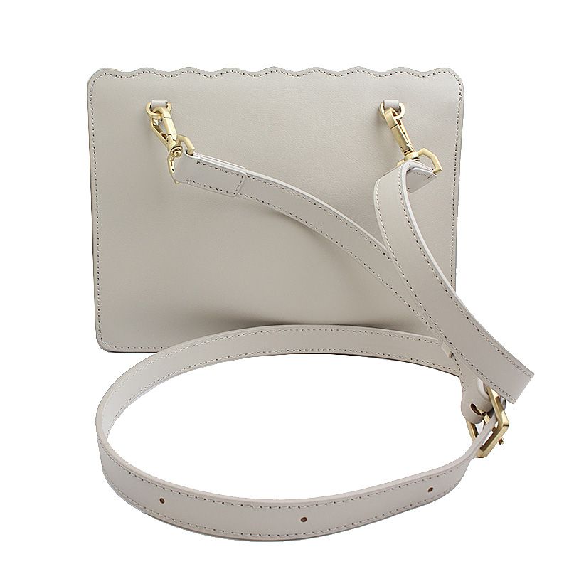 Christian Lacroix Warm Gray Perforated Leather Crossbody Bag