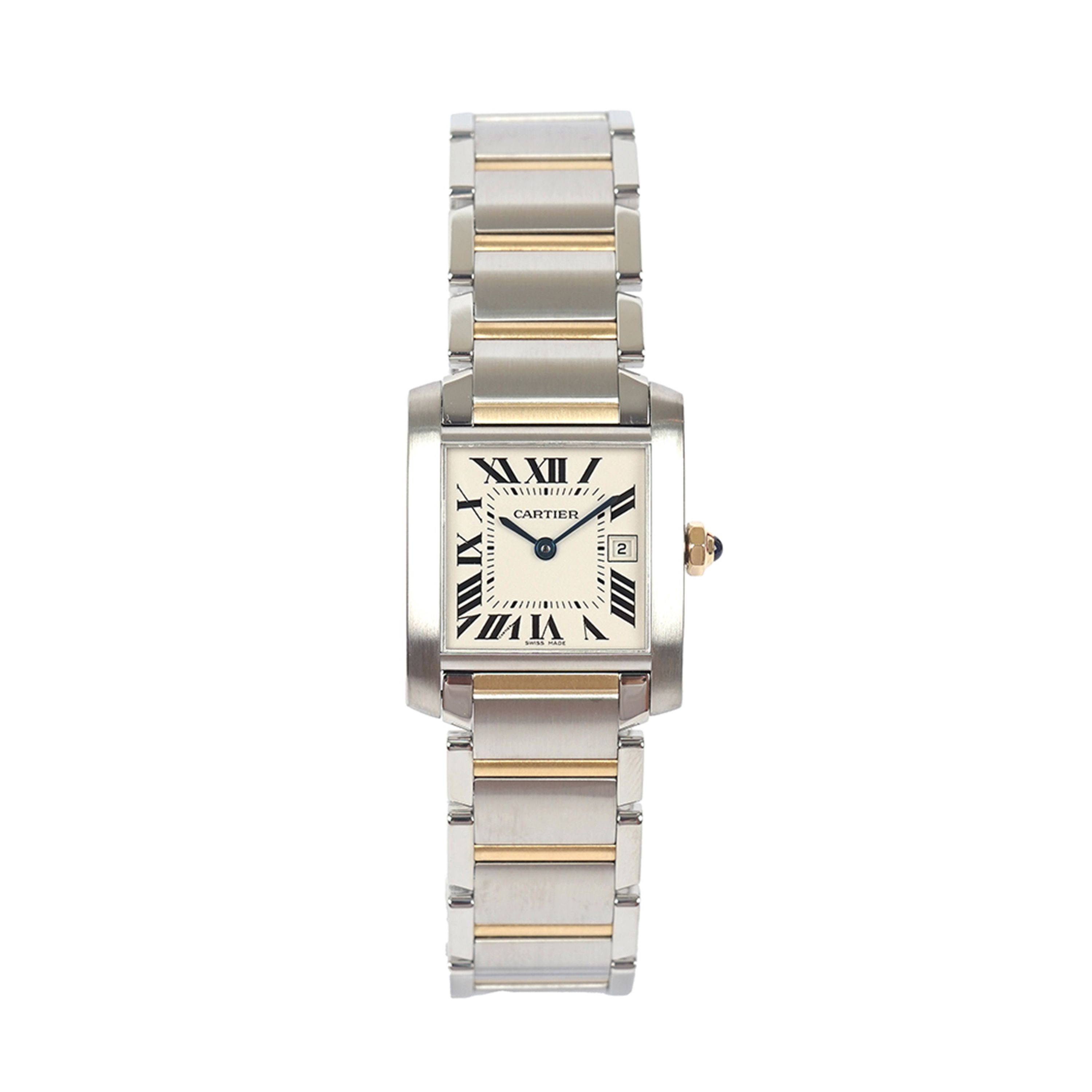 까르띠에(Cartier) | 18K 골드콤비 탱크 프랑세즈 미듐 쿼츠 남녀공용 시계 | 트렌비