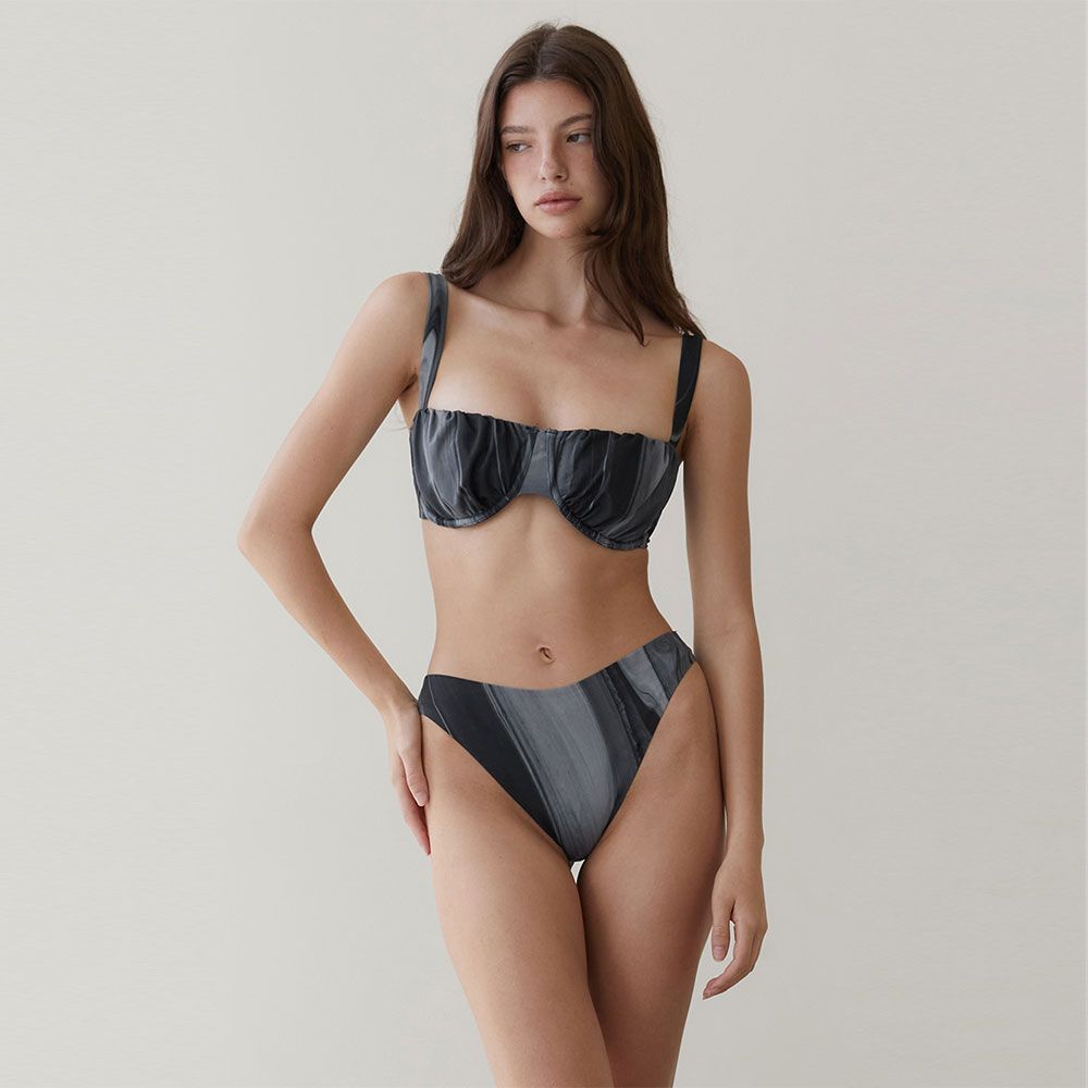 RVIS shirring bikini brief multi black