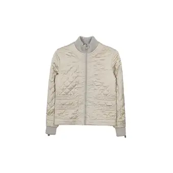 샤넬 중고 P26543 메탈릭 라이트 그레이 퀼팅 집업 자켓