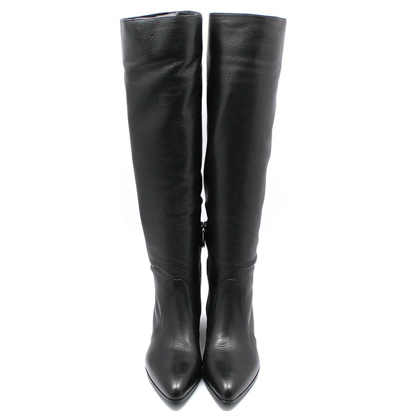 Prada Black Charvo Shine Leather Long Boots 38 - 1W409E | eBay