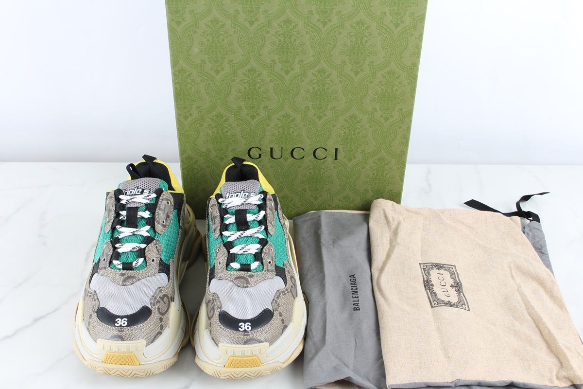 Gucci Triple S Sneakers by X Balenciaga 36 SKU | eBay Gucci Triple S Sneakers by X Balenciaga 36 SKU | eBay
