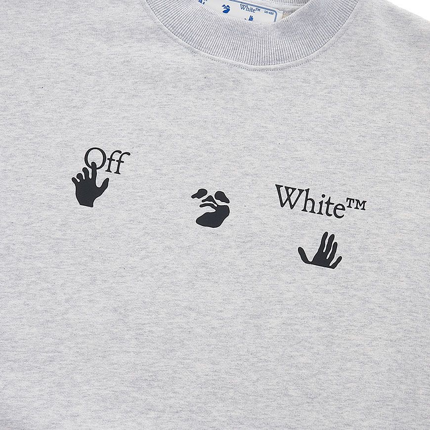 오프화이트(Off White) | 남성 핸즈 오프 로고 프린트 맨투맨 OMBA054C99FLE0040810 | 트렌비