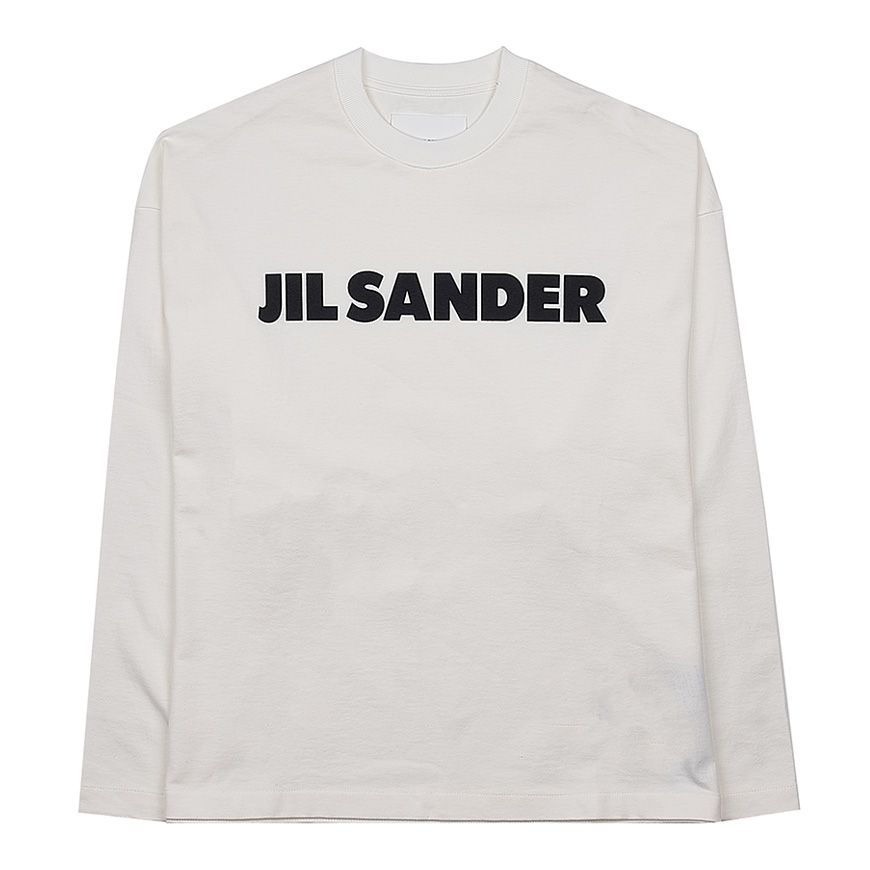 Tシャツ・カットソー Jil Sander CLASSIC TSHIRT LOGO LS (J22GC0136J45148 102) Jil Sander Men's Logo Long Sleeve T-Shirt J22GC0136 J45148