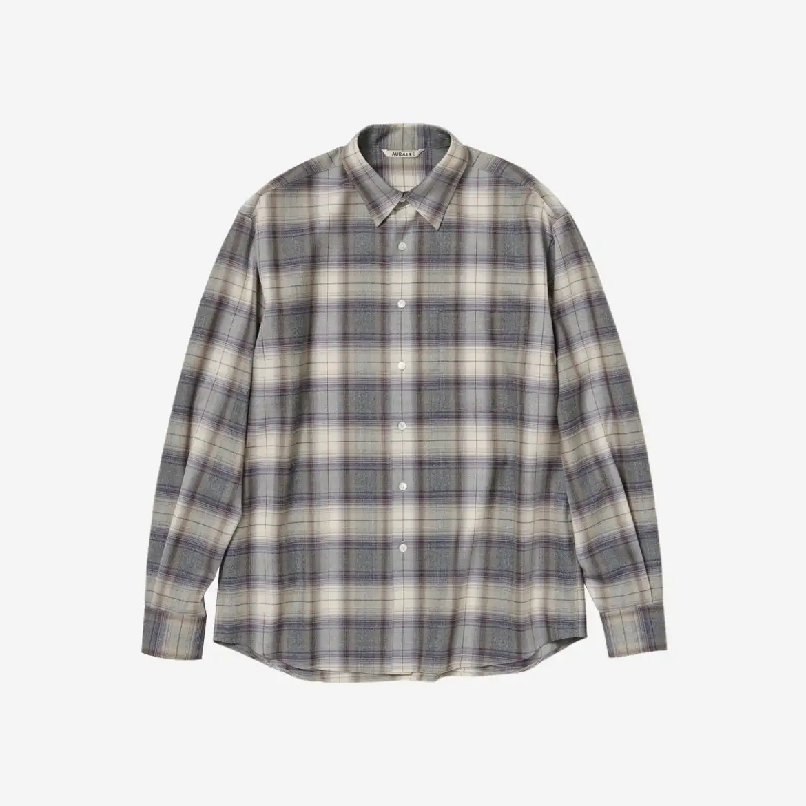 오라리-AURALEE 오라리 AIRY WOOL VIYELLA SHIRT (A23AS03VT DARK NAVY ...