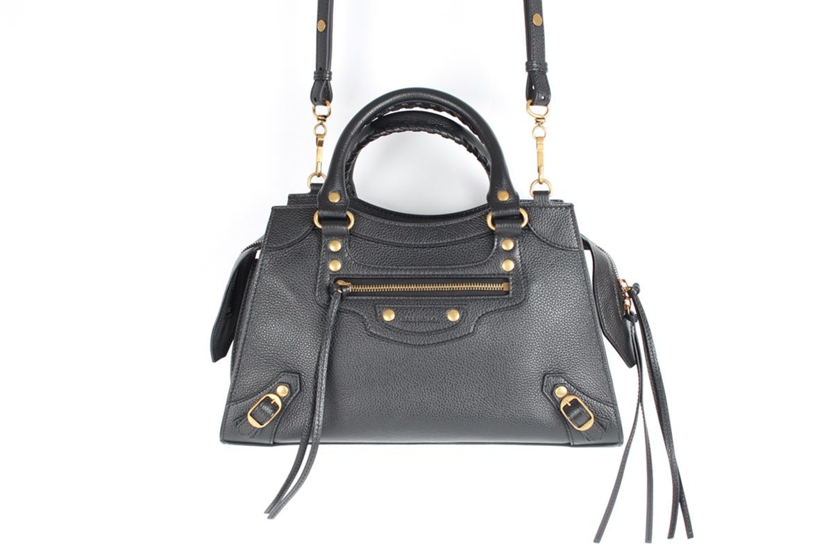 NEW Balenciaga Neo Classic Medium Patent Embossed Black