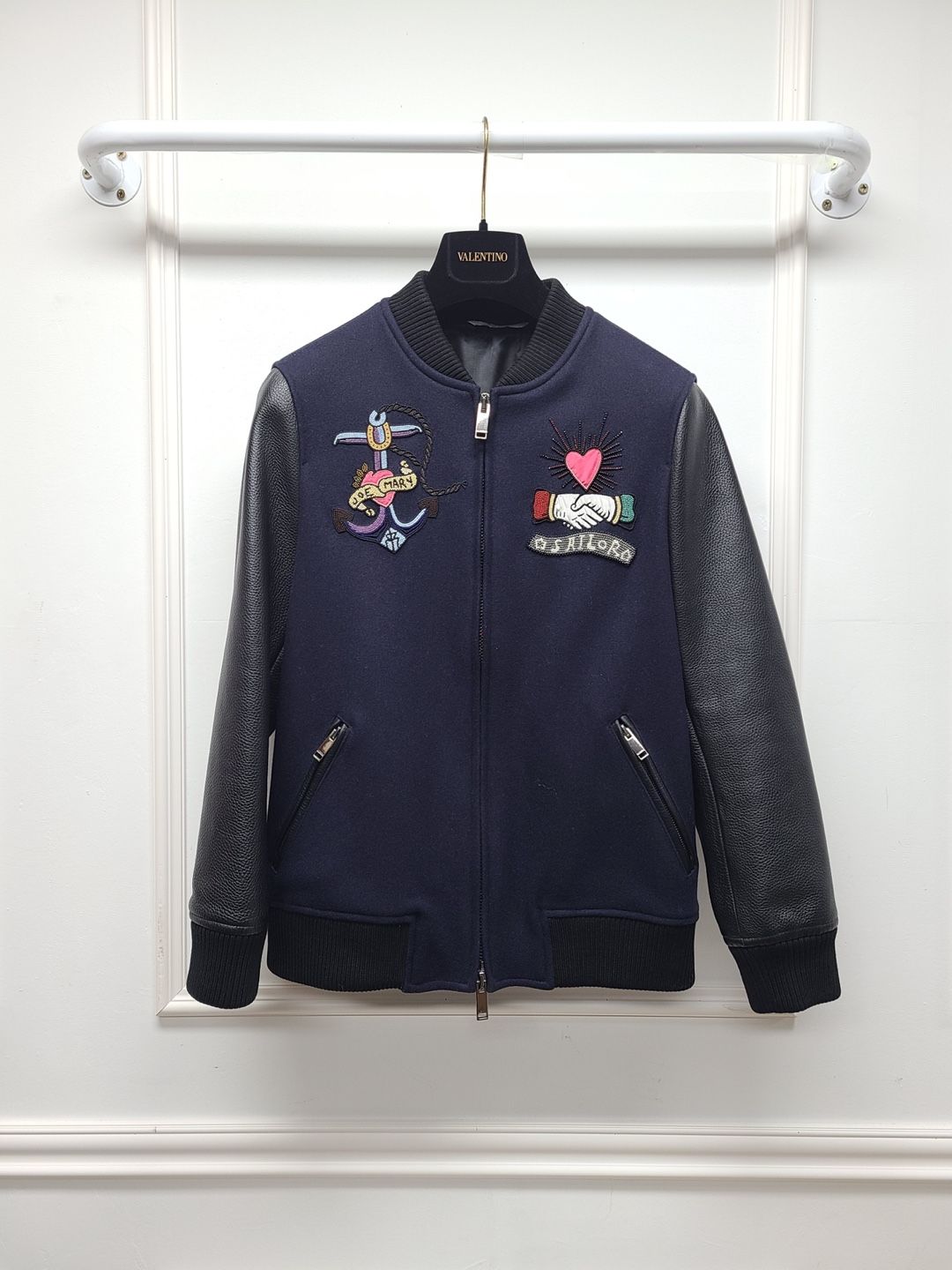 女性が喜ぶ♪ Navy Valentino Signature eBay | 42353414 46 Bomber Patch Beaded ジャケット・アウター