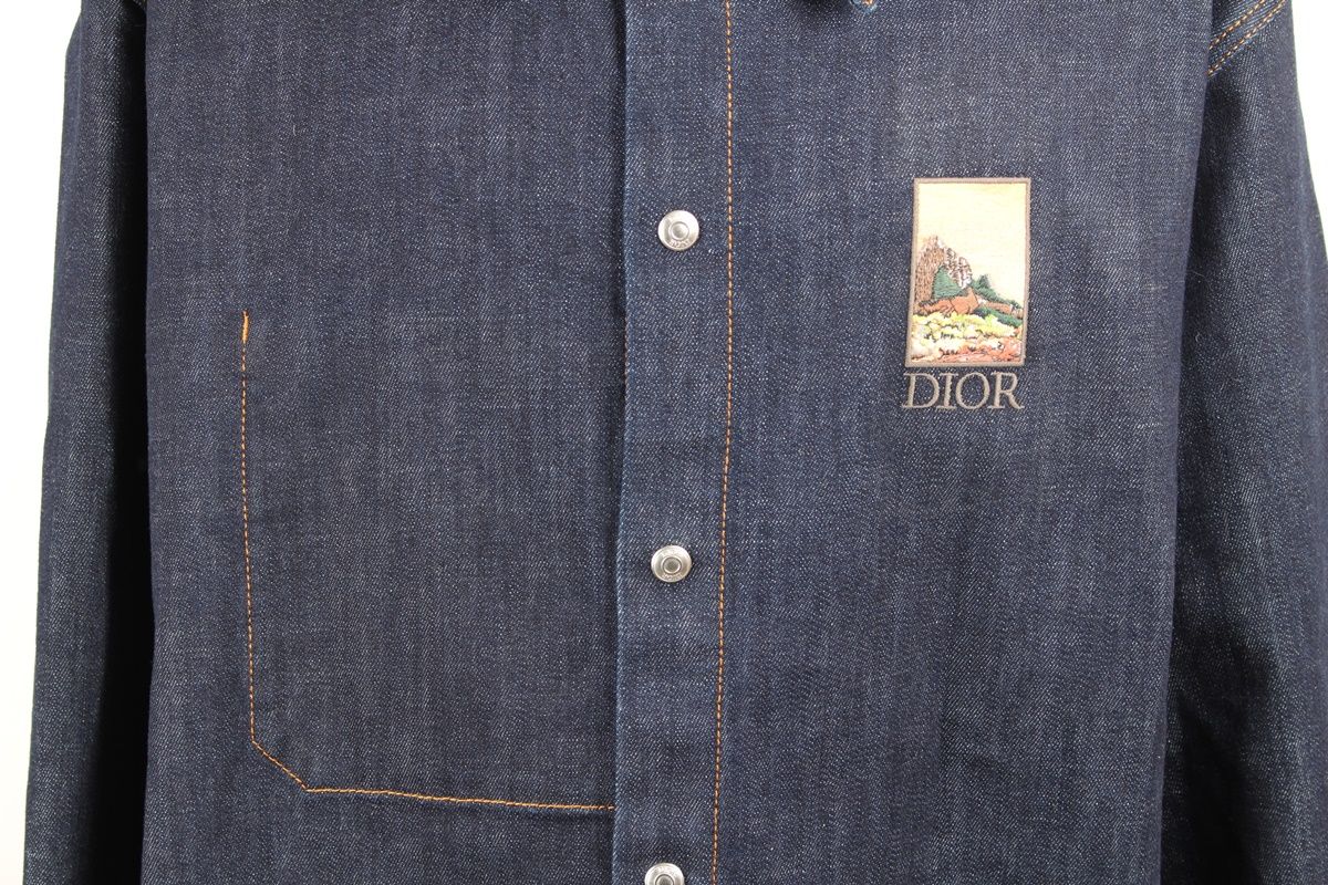 Dior x Kim Jones Kerouac Logo Oversized Denim Shirt Jacket